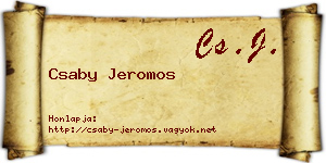 Csaby Jeromos névjegykártya